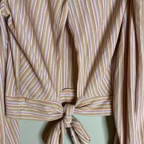 Free People Womens Tie-Back U-Neck Crop Top M / Orchid Rain Combo Size M - Picture 5 of 5